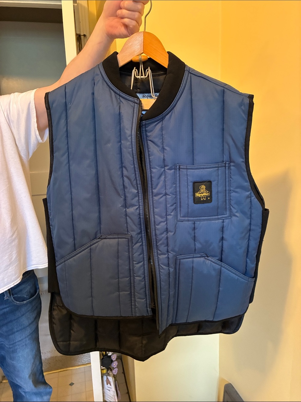 RefrigiWear Men's Quilted Navy Work Vest